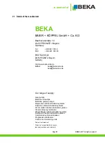 Preview for 31 page of BEKA Stream E 2520 Series Original Operating And Assembly Manual