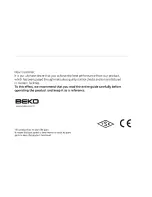 Предварительный просмотр 3 страницы Beko 4200 SA Operating Instructions Manual