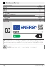 Preview for 6 page of Beko 7001440047 User Manual