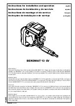 Beko BEKOMAT 13 CV Instructions For Installation And Operation Manual preview