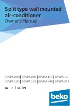 Предварительный просмотр 1 страницы Beko BEVPA 090 Owner'S Manual