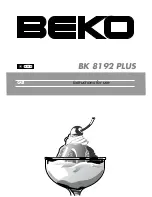 Preview for 1 page of Beko BK 8192 PLUS Instructions For Use Manual