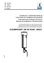 Beko CLEARPOINT HP Series Instructions For Installation And Operation Manual preview