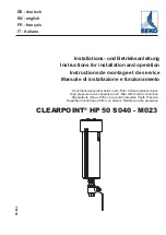 Preview for 1 page of Beko CLEARPOINT HP Series Instructions For Installation And Operation Manual