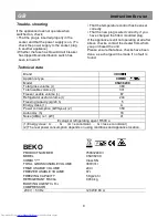 Preview for 14 page of Beko CSA38200 Instructions For Use Manual