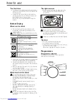 Preview for 8 page of Beko DRCS 68 S Installation & Operating Instructions And Drying Guidance