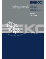 Preview for 1 page of Beko FSB720FF Installation, Operation & Food Storage Instructions