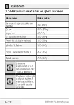 Preview for 44 page of Beko HBS6600W User Manual