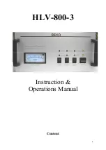 Preview for 1 page of Beko HLV-800-3 Instruction & Operation Manual