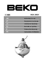 Preview for 1 page of Beko HSA 24531 Instructions For Use Manual