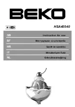 Beko HSA40540 Instructions For Use Manual preview