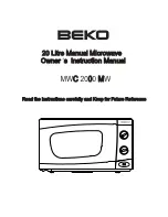 Предварительный просмотр 1 страницы Beko MWC 2000 MW Manual