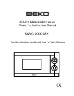 Предварительный просмотр 1 страницы Beko MWC 2000 MX Manual