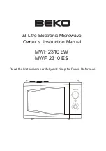 Предварительный просмотр 1 страницы Beko MWF2310ES Owner'S Instruction Manual