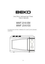 Предварительный просмотр 22 страницы Beko MWF2310ES Owner'S Instruction Manual