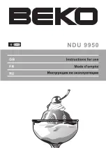 Beko NDU 9950 Instructions For Use Manual preview