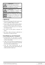 Preview for 15 page of Beko TAM4341W User Manual