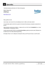 Предварительный просмотр 27 страницы Beko TBP 7354 X User Manual