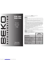 Preview for 1 page of Beko TLSA483 Operating Instructions Manual