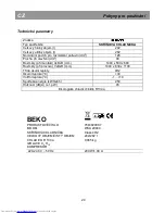 Preview for 29 page of Beko WSA 29008 Instructions For Use Manual