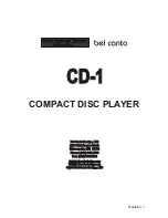 Bel Canto CD-1 User Manual preview