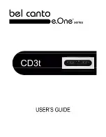 Bel Canto CD3t User Manual preview