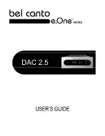 Предварительный просмотр 1 страницы Bel Canto DAC 2.5 User Manual