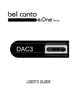 Предварительный просмотр 1 страницы Bel Canto DAC3 User Manual