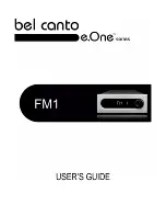 Bel Canto e.One FM1 User Manual preview