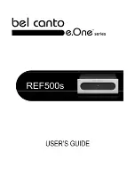 Предварительный просмотр 1 страницы Bel Canto e.One REF500s User Manual