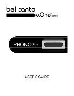 Предварительный просмотр 1 страницы Bel Canto e.One Series PHONO3VB User Manual