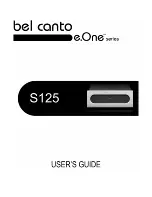 Предварительный просмотр 1 страницы Bel Canto e.One series S125 User Manual