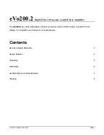 Предварительный просмотр 2 страницы Bel Canto eVo200.2 User'S Manual And Operating Information