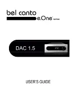 Bel Canto One Series DAC 1.5 User Manual preview