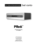 Bel Canto PRe6 User Manual предпросмотр