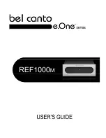 Предварительный просмотр 1 страницы Bel Canto REF1000m User Manual