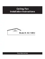 Preview for 1 page of BELACOR AC-14652 Installation Instructions Manual