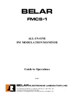 Belar FMCS-1 Manual To Operations предпросмотр