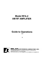 Preview for 1 page of Belar RFA-2 Manual To Operations