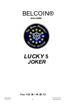 Preview for 3 page of Belcoin LUCKY 5 JOKER Manual