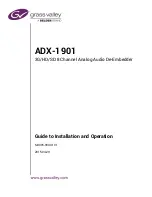 Preview for 1 page of Belden GRASS VALLEY ADX-1901 Manual To Installation And Operation