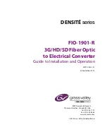 Belden grass valley DENSITE FIO-1901-R Manual To Installation And Operation preview