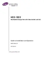 Preview for 1 page of Belden Grass Valley HCO-1822 Manual To Installation And Operation