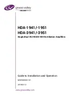 Preview for 1 page of Belden GRASS VALLEY HDA-1941 Manual To Installation And Operation