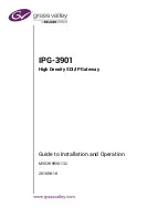 Предварительный просмотр 1 страницы Belden GRASS VALLEY IPG-3901 Manual To Installation And Operation