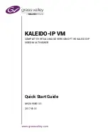 Preview for 1 page of Belden grass valley KALEIDO-IP VM Quick Start Manual