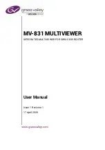 Preview for 1 page of Belden grass valley MV-830 Series User Manual