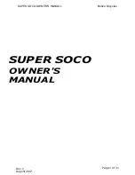 Предварительный просмотр 1 страницы Belize Bicycle Super SOCO Owner'S Manual