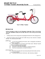 Belize Bicycle Twin Tri-Rider Tandem Assembly Manual предпросмотр