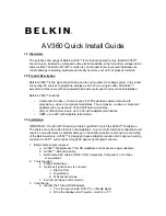 Belkin AV360 Quick Install Manual preview